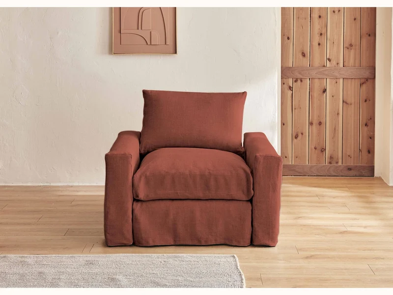Fauteuil LENO en lin 60 cm