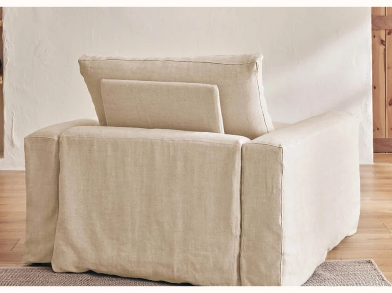 Fauteuil LENO en lin 60 cm