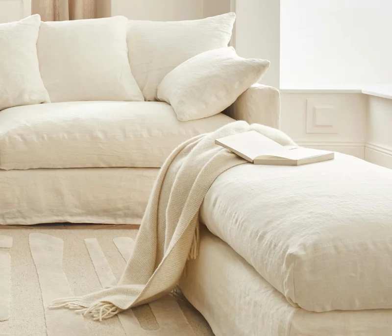 Pouf en lin PALM