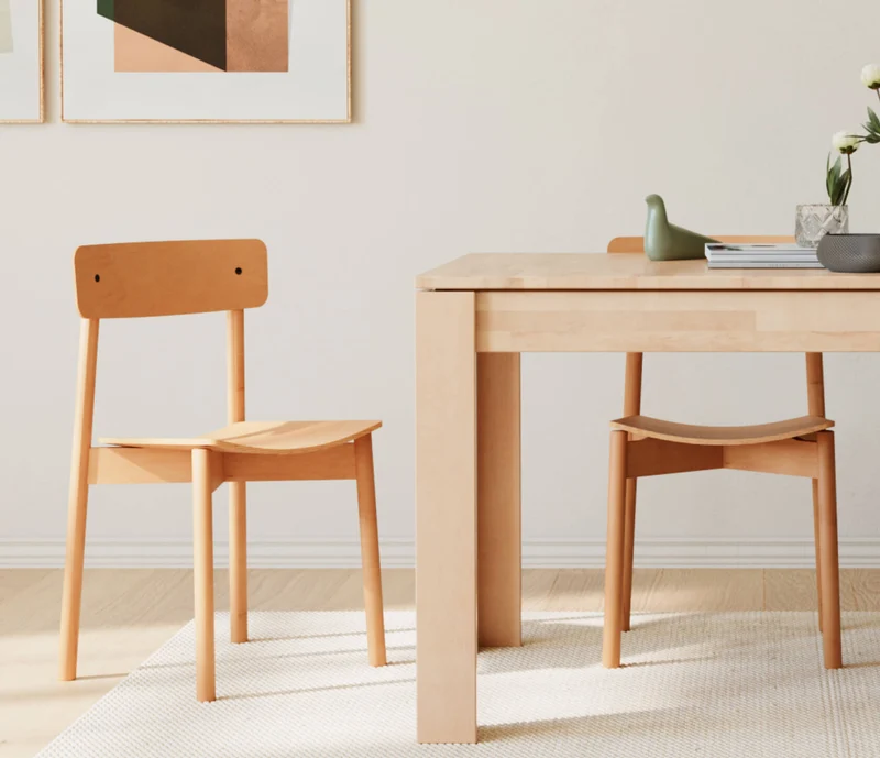 Chaise en bois massif MAIA (lot de 2)