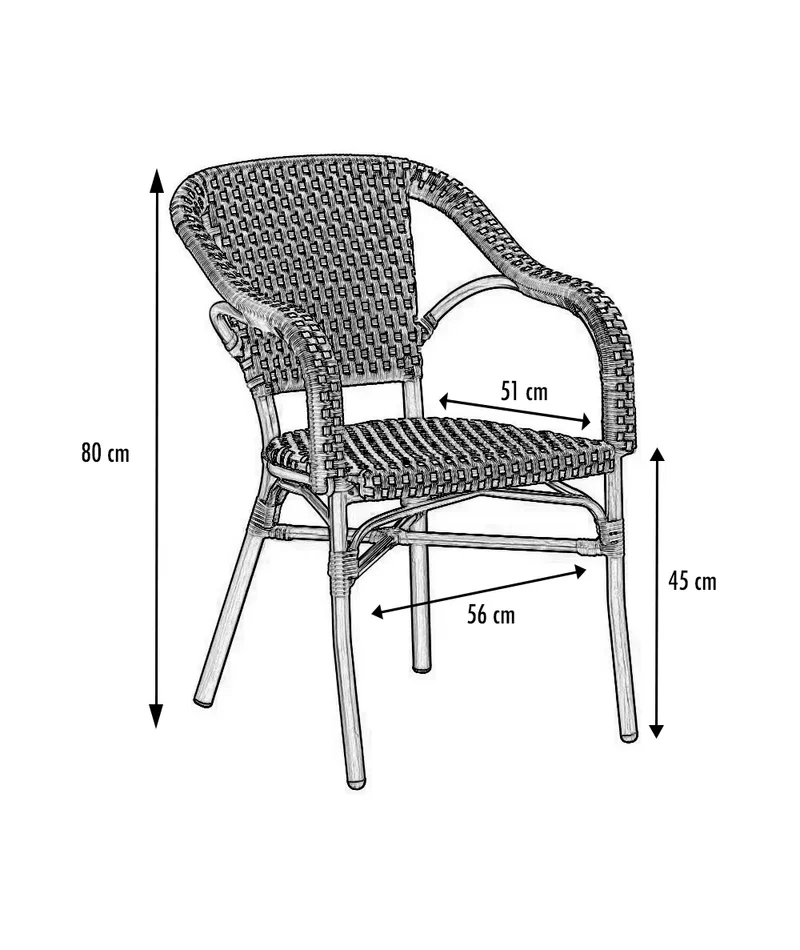 Fauteuil alu tressé Monza