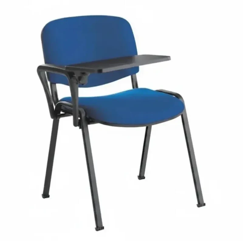 Chaise tissu Iso avec tablette écritoire et accoudoirs