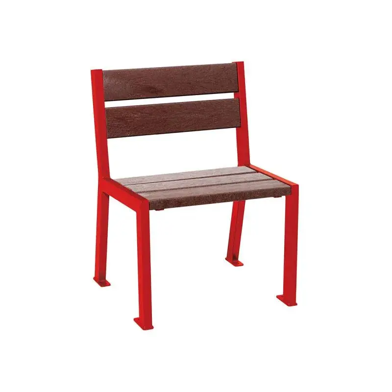Fauteuil Silaos plastique recyclé et acier, 5 ou 6 lames, 600 mm