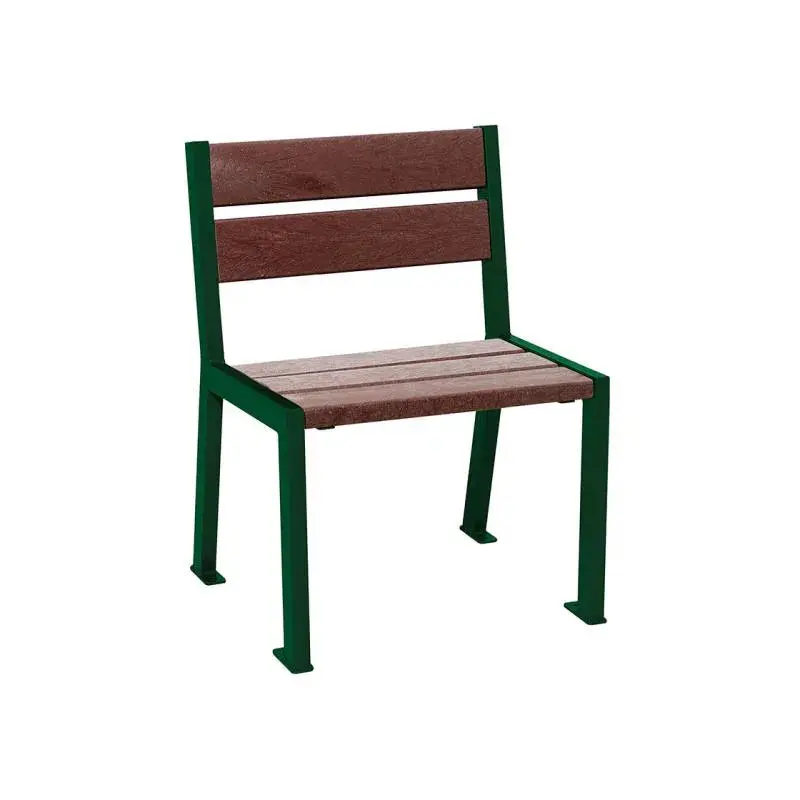 Fauteuil Silaos plastique recyclé et acier, 5 ou 6 lames, 600 mm