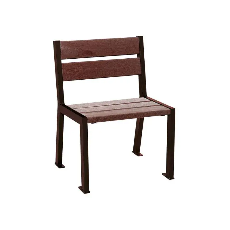 Fauteuil Silaos plastique recyclé et acier, 5 ou 6 lames, 600 mm