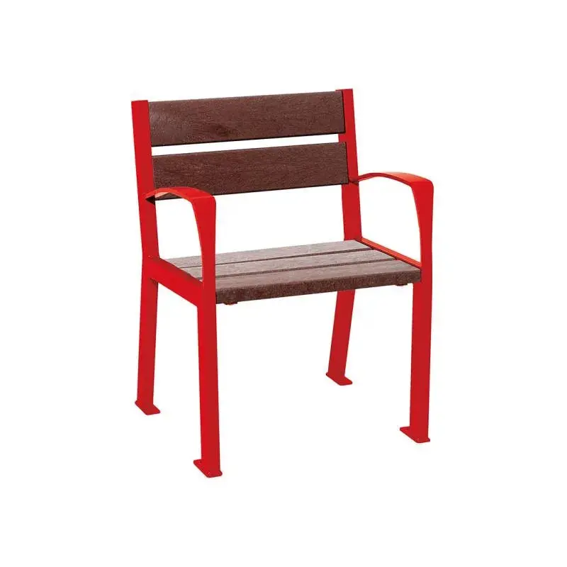 Fauteuil Silaos plastique recyclé et acier, 5 ou 6 lames, 600 mm