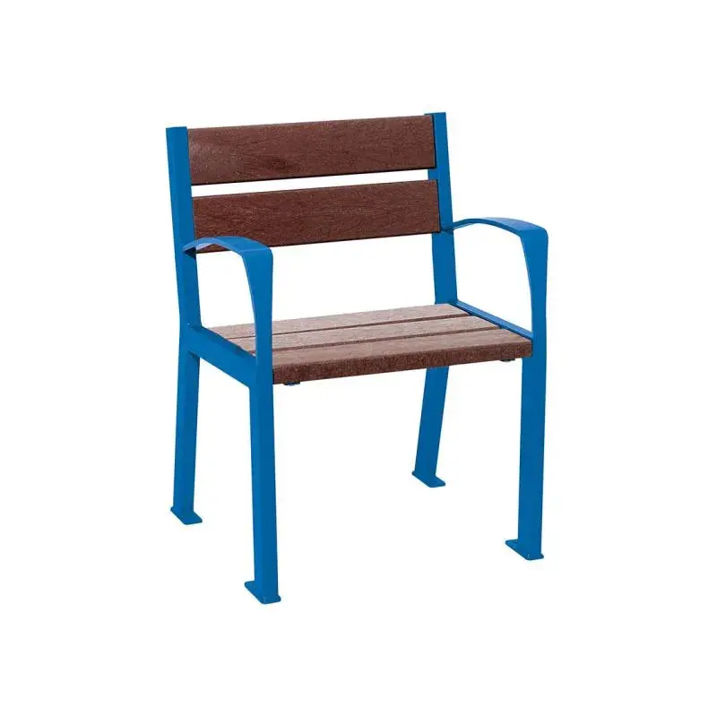 Fauteuil Silaos plastique recyclé et acier, 5 ou 6 lames, 600 mm
