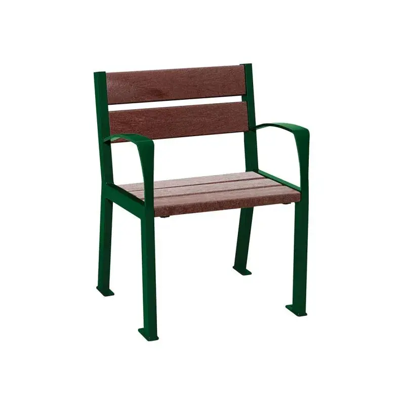 Fauteuil Silaos plastique recyclé et acier, 5 ou 6 lames, 600 mm