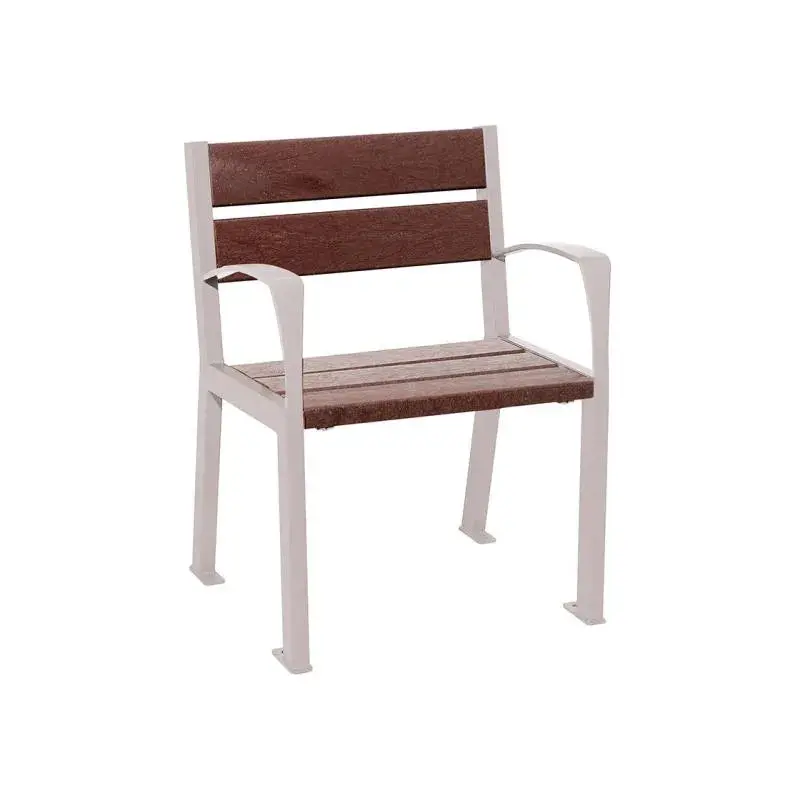 Fauteuil Silaos plastique recyclé et acier, 5 ou 6 lames, 600 mm