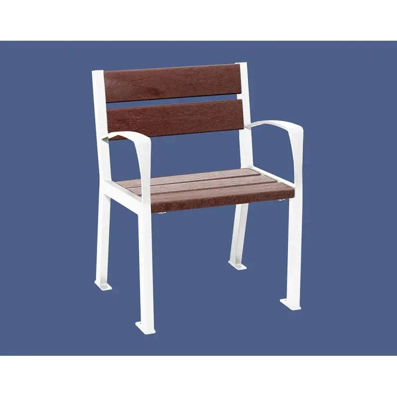 Fauteuil Silaos plastique recyclé et acier, 5 ou 6 lames, 600 mm
