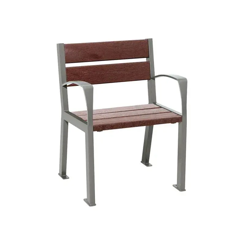 Fauteuil Silaos plastique recyclé et acier, 5 ou 6 lames, 600 mm