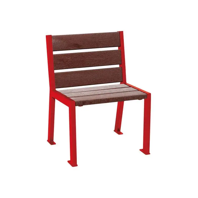 Fauteuil Silaos plastique recyclé et acier, 5 ou 6 lames, 600 mm