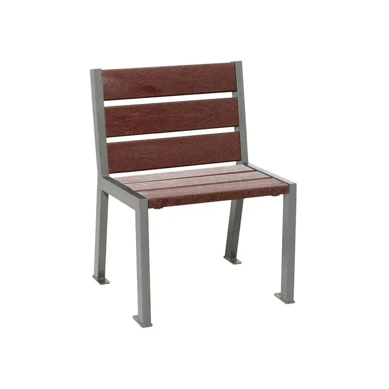 Fauteuil Silaos plastique recyclé et acier, 5 ou 6 lames, 600 mm