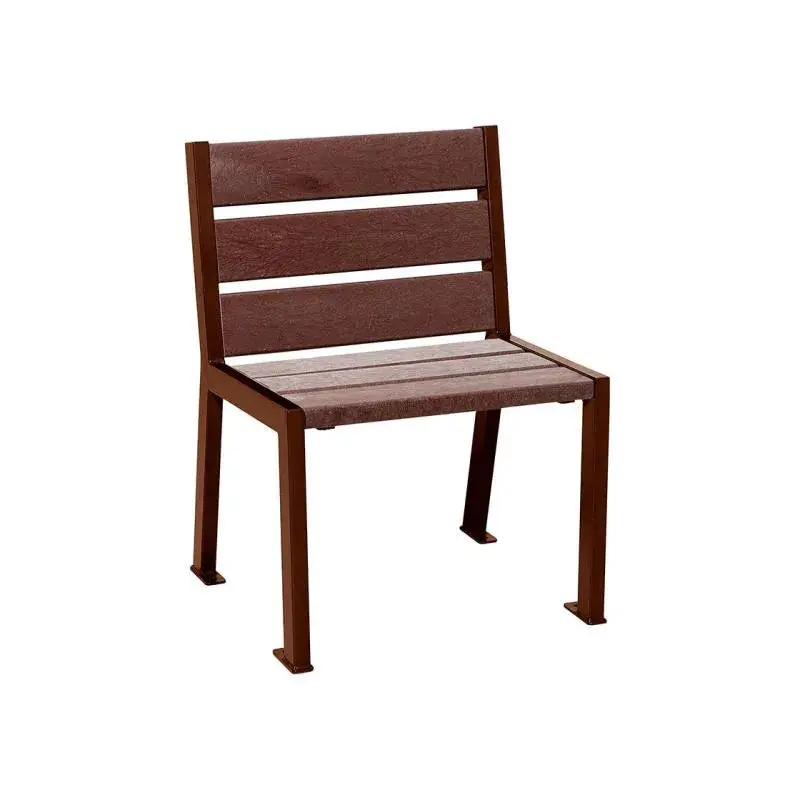 Fauteuil Silaos plastique recyclé et acier, 5 ou 6 lames, 600 mm