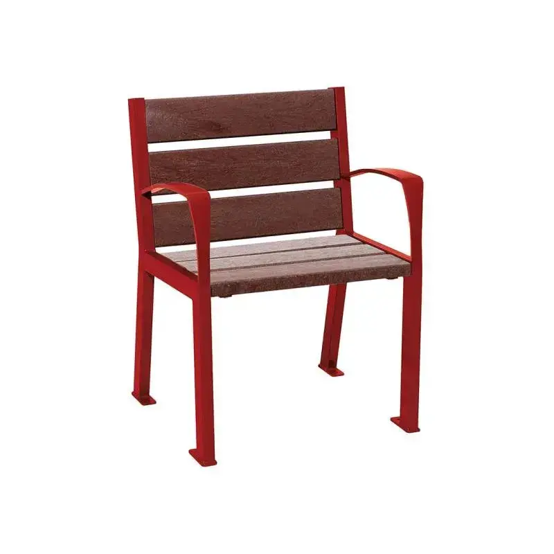 Fauteuil Silaos plastique recyclé et acier, 5 ou 6 lames, 600 mm