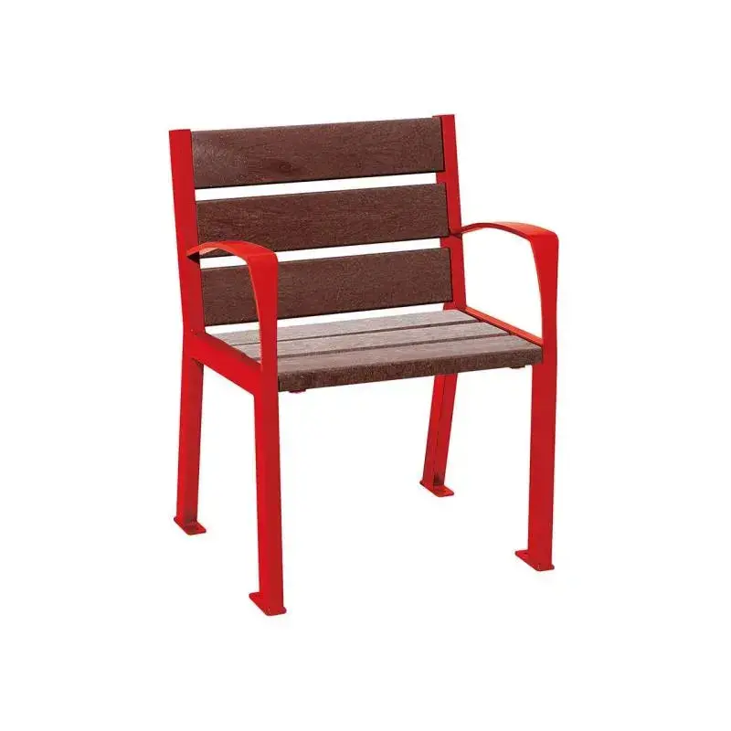 Fauteuil Silaos plastique recyclé et acier, 5 ou 6 lames, 600 mm