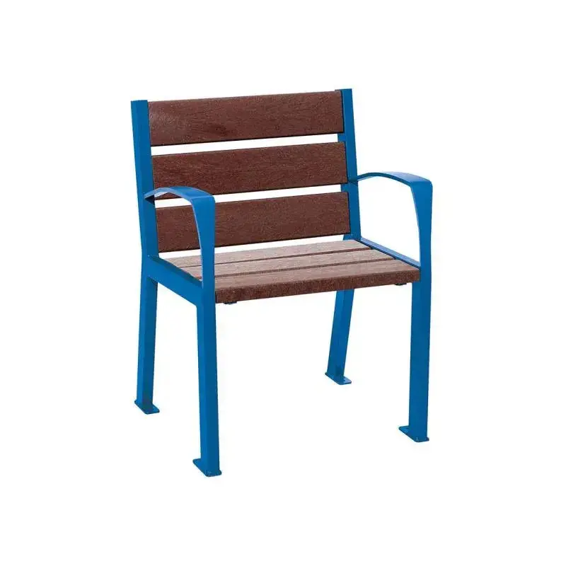 Fauteuil Silaos plastique recyclé et acier, 5 ou 6 lames, 600 mm