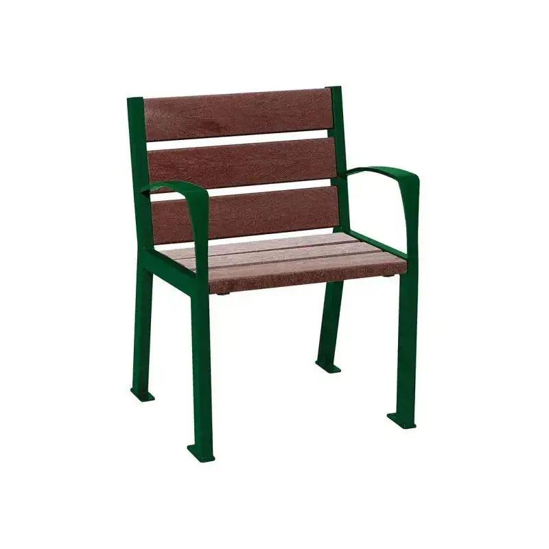 Fauteuil Silaos plastique recyclé et acier, 5 ou 6 lames, 600 mm