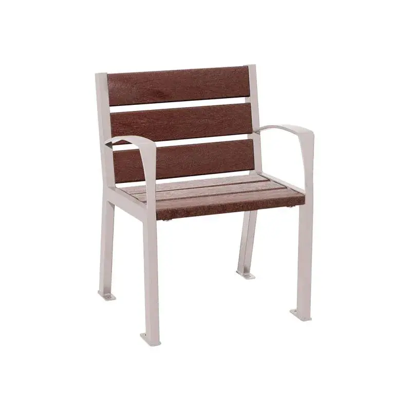 Fauteuil Silaos plastique recyclé et acier, 5 ou 6 lames, 600 mm