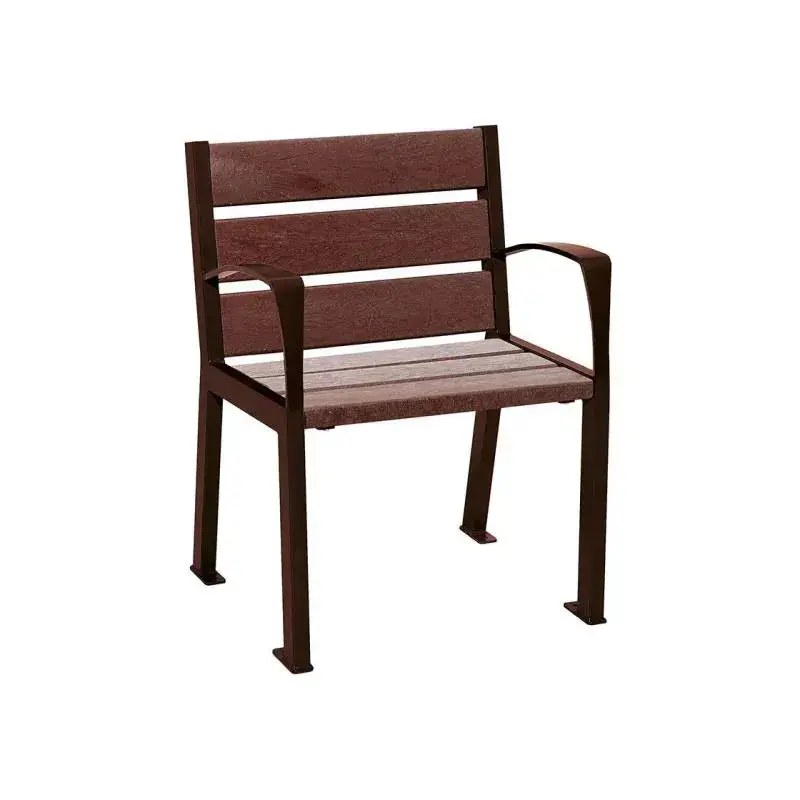 Fauteuil Silaos plastique recyclé et acier, 5 ou 6 lames, 600 mm