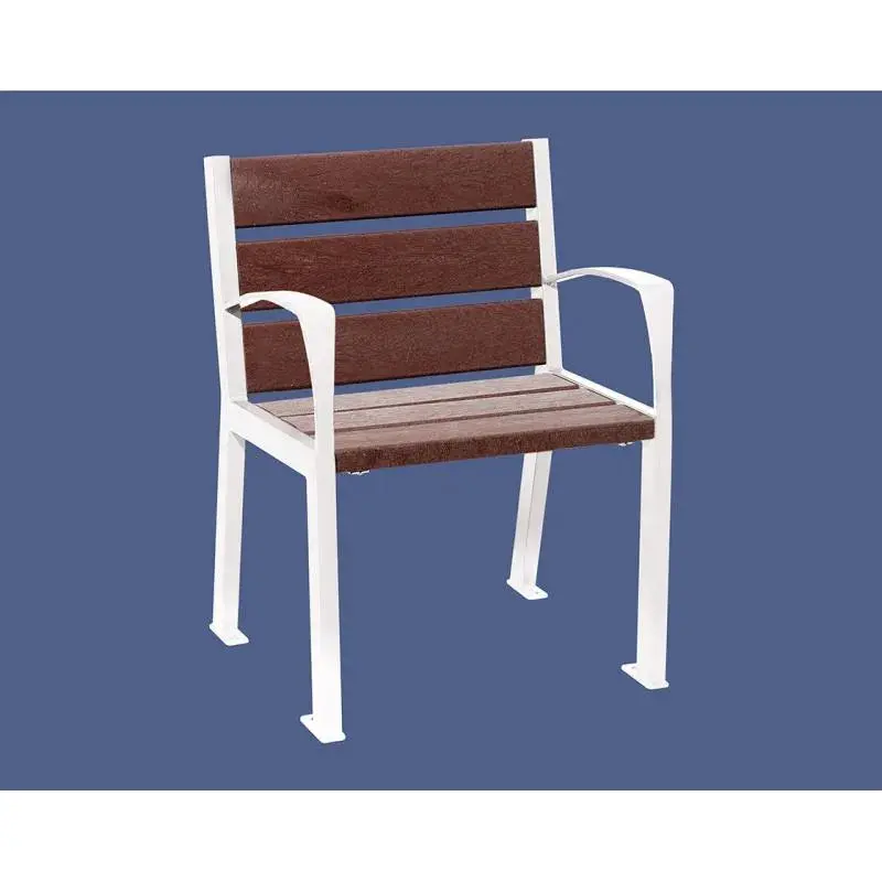 Fauteuil Silaos plastique recyclé et acier, 5 ou 6 lames, 600 mm