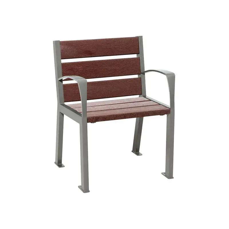 Fauteuil Silaos plastique recyclé et acier, 5 ou 6 lames, 600 mm