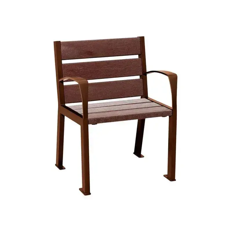 Fauteuil Silaos plastique recyclé et acier, 5 ou 6 lames, 600 mm