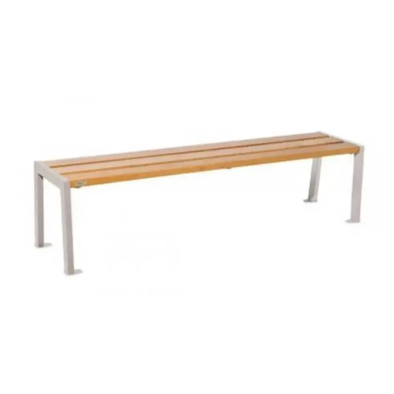 Banquette Silaos acier et bois 1 200 ou 1 800 mm, lames de chêne PEFC 36 mm, sans dossier