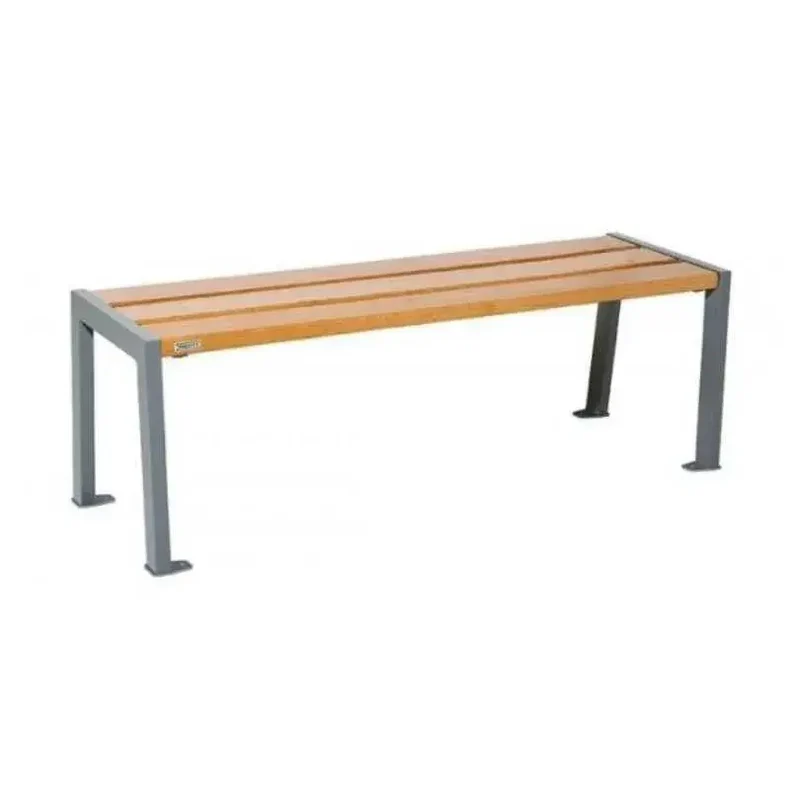 Banquette Silaos acier et bois 1 200 ou 1 800 mm, lames de chêne PEFC 36 mm, sans dossier