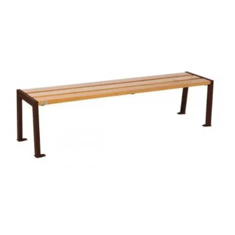 Banquette Silaos acier et bois 1 200 ou 1 800 mm, lames de chêne PEFC 36 mm, sans dossier