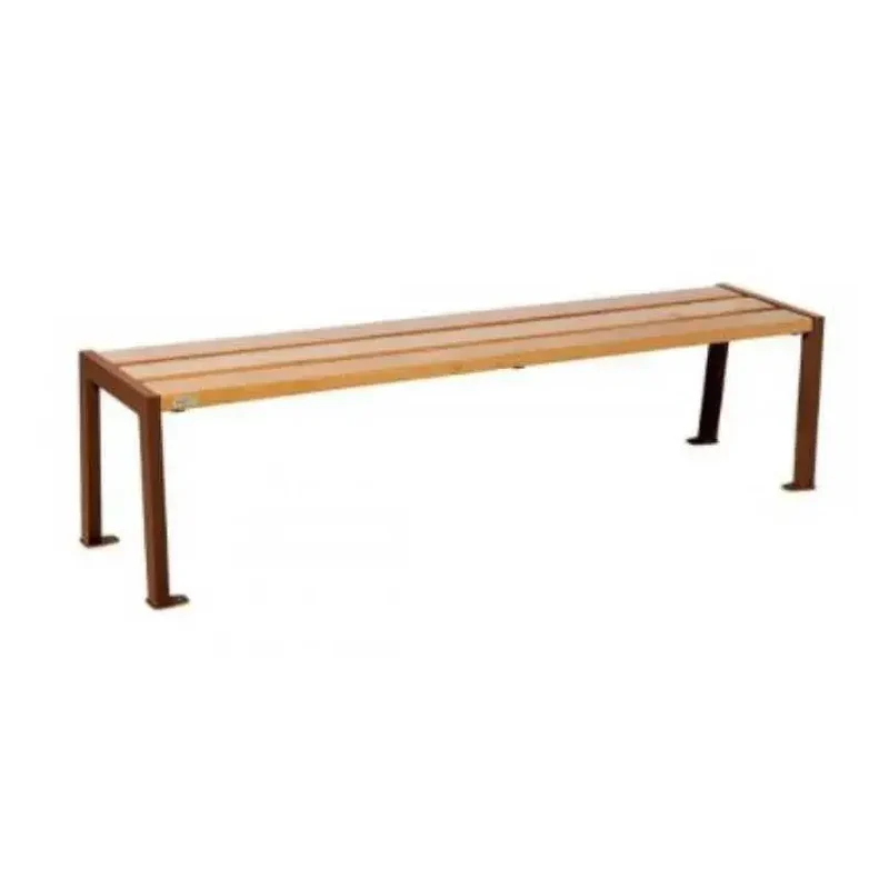Banquette Silaos acier et bois 1 200 ou 1 800 mm, lames de chêne PEFC 36 mm, sans dossier