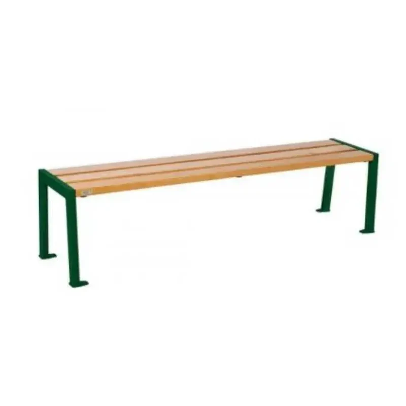 Banquette Silaos acier et bois 1 200 ou 1 800 mm, lames de chêne PEFC 36 mm, sans dossier