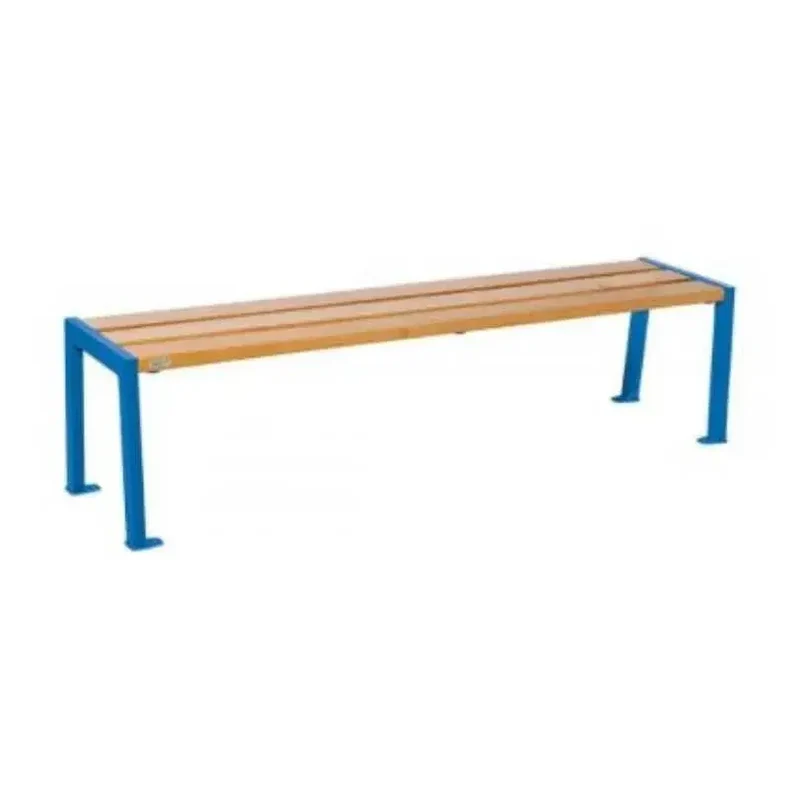 Banquette Silaos acier et bois 1 200 ou 1 800 mm, lames de chêne PEFC 36 mm, sans dossier