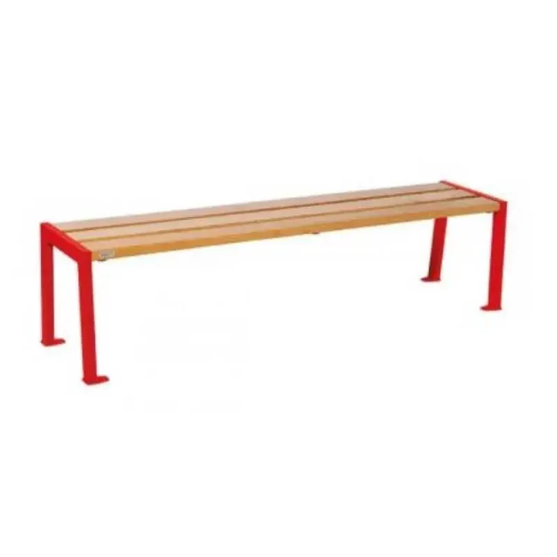 Banquette Silaos acier et bois 1 200 ou 1 800 mm, lames de chêne PEFC 36 mm, sans dossier
