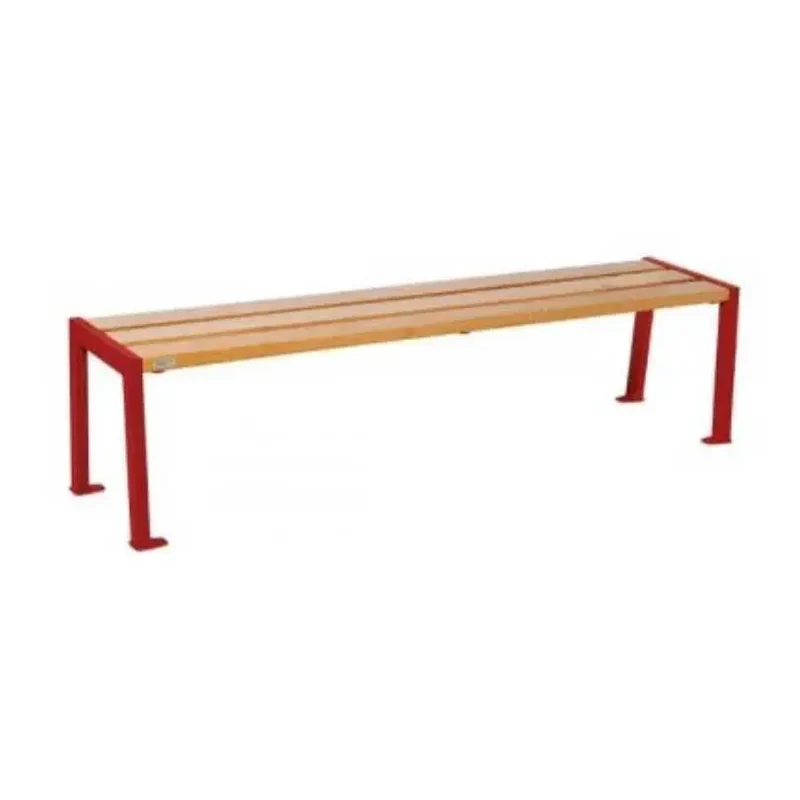 Banquette Silaos acier et bois 1 200 ou 1 800 mm, lames de chêne PEFC 36 mm, sans dossier