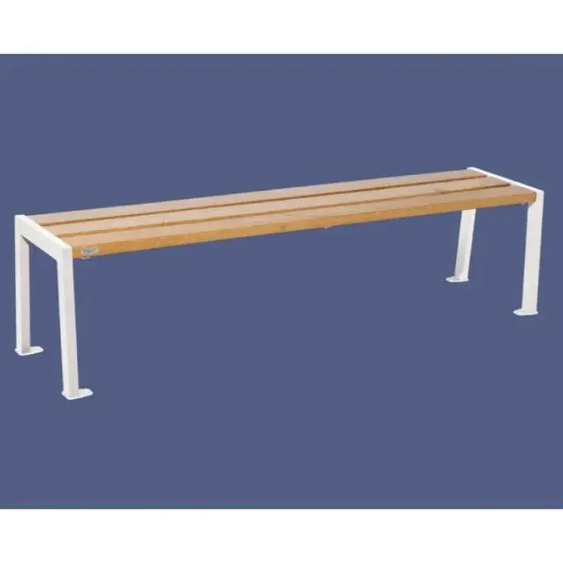 Banquette Silaos acier et bois 1 200 ou 1 800 mm, lames de chêne PEFC 36 mm, sans dossier