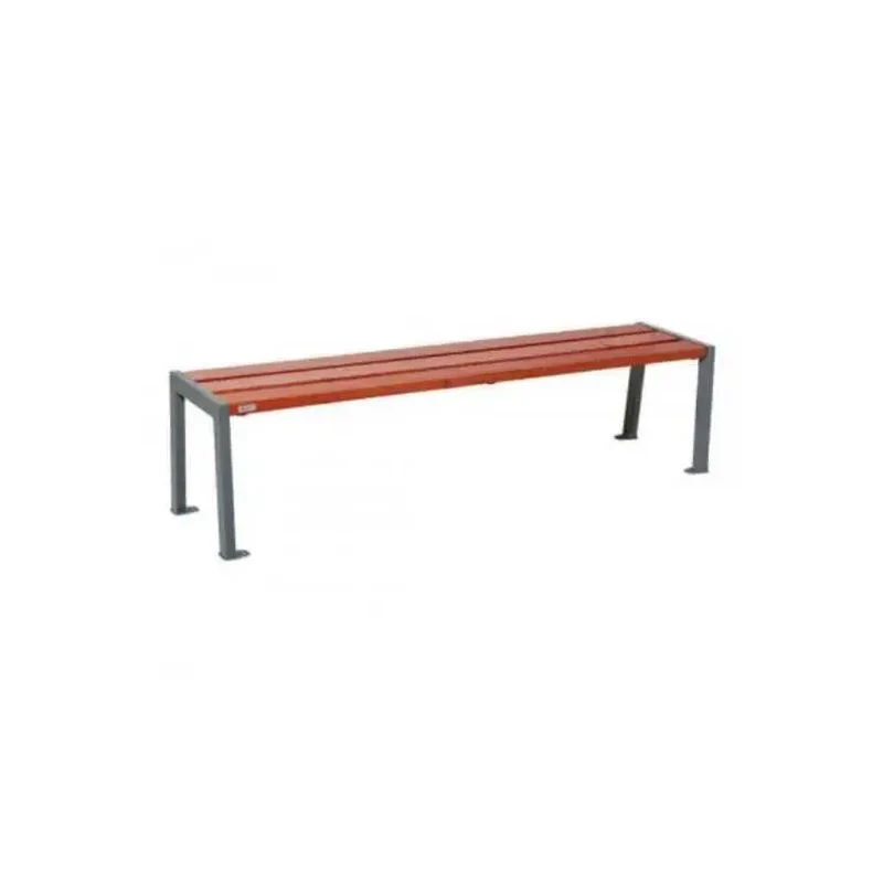 Banquette Silaos acier et bois 1 200 ou 1 800 mm, lames de chêne PEFC 36 mm, sans dossier