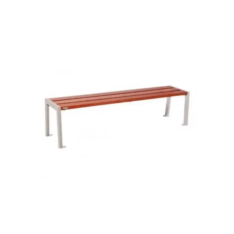 Banquette Silaos acier et bois 1 200 ou 1 800 mm, lames de chêne PEFC 36 mm, sans dossier