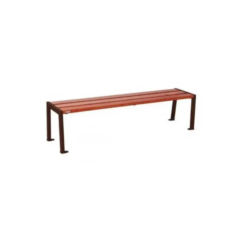 Banquette Silaos acier et bois 1 200 ou 1 800 mm, lames de chêne PEFC 36 mm, sans dossier