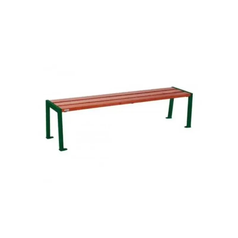 Banquette Silaos acier et bois 1 200 ou 1 800 mm, lames de chêne PEFC 36 mm, sans dossier