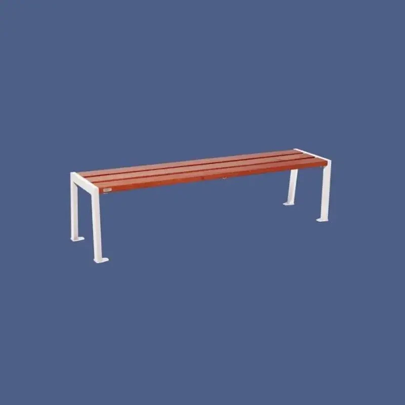 Banquette Silaos acier et bois 1 200 ou 1 800 mm, lames de chêne PEFC 36 mm, sans dossier
