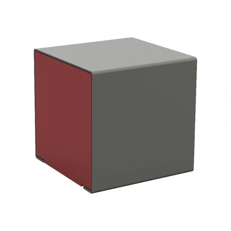Cube acier KUB 450 x 450 x 450 mm, assise d'appoint peinte sur zinc, monochrome ou bicolore