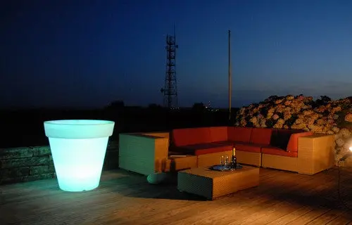 Pot décoratif lumineux à LED rond Azuro