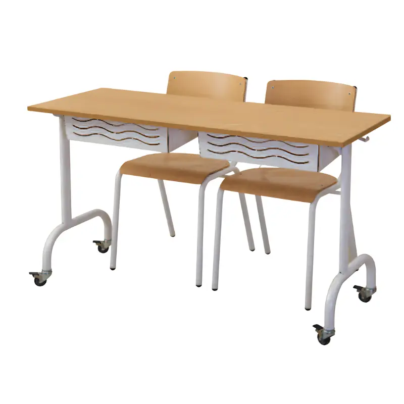 Table d'école élémentaire 1 ou 2 places sur roulettes Axel