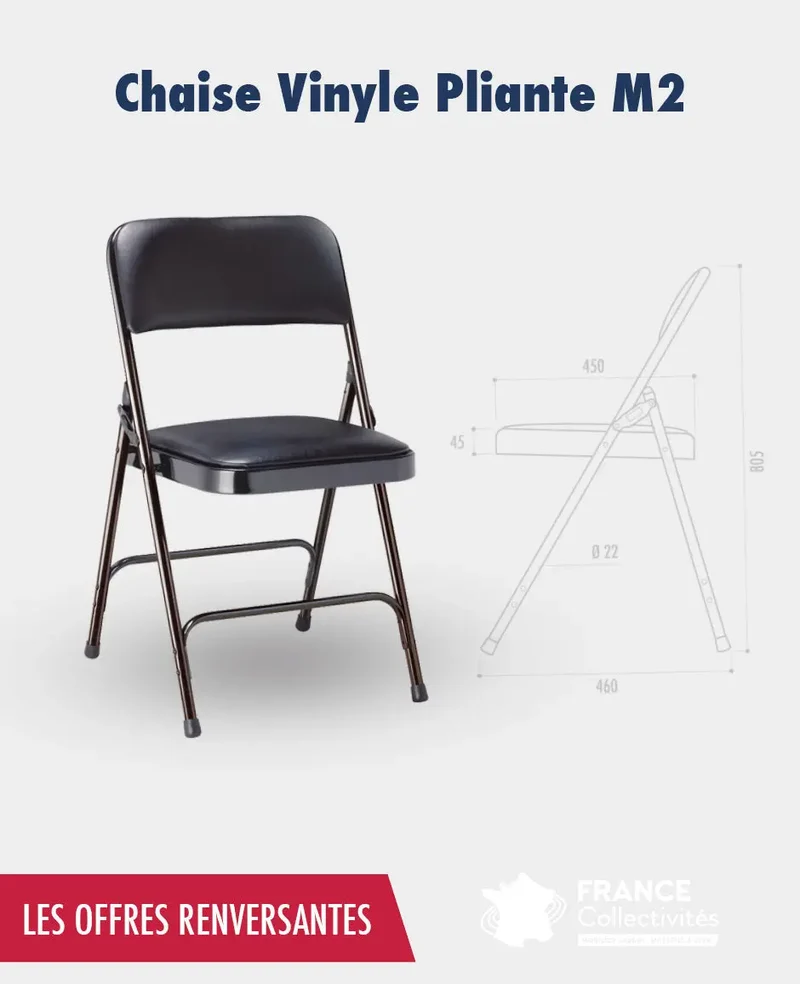 Promo chaise vinyle pliante