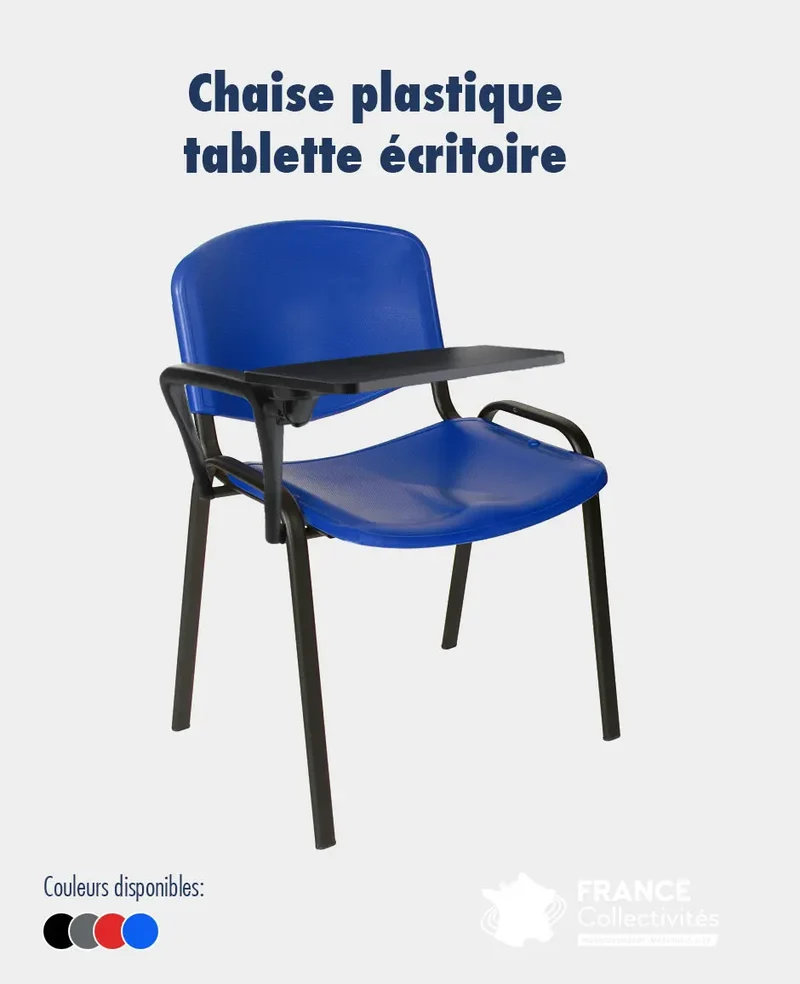 Chaise plastique avec tablette rabattable