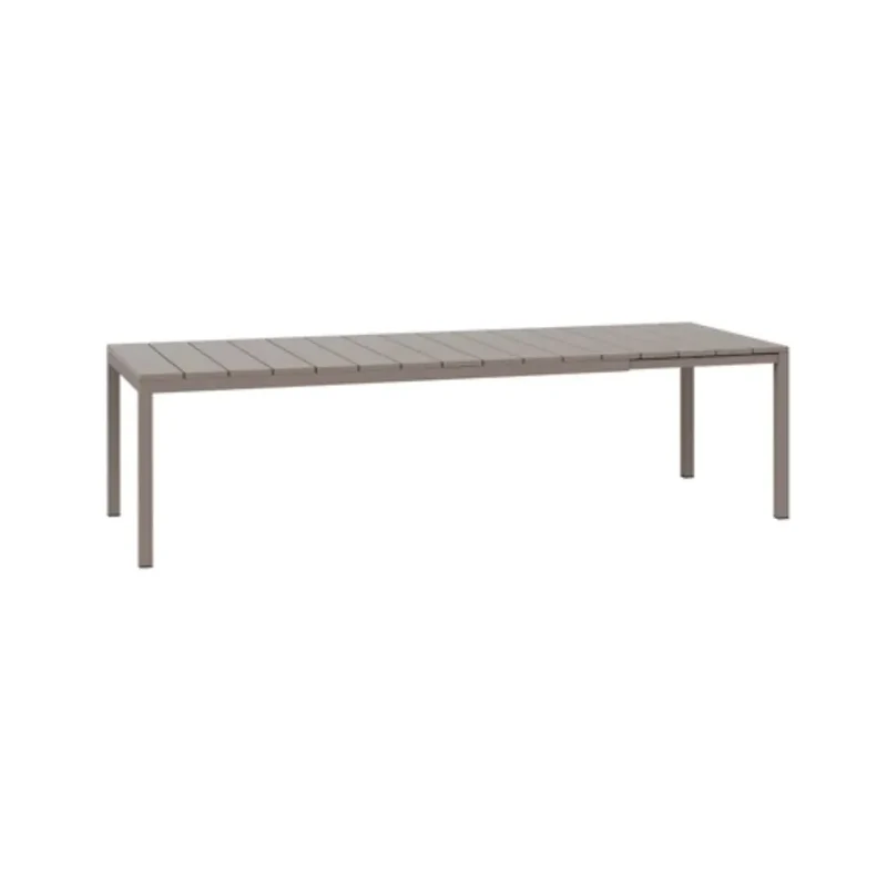 Table à rallonge en aluminium piètement carré Rio