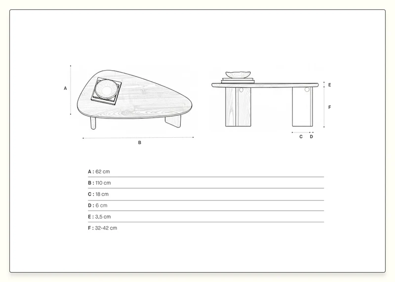Table basse en bois organique BAOBAB
