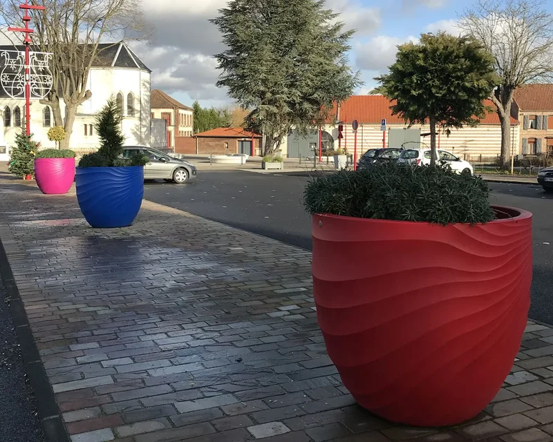 Pot décoratif Dune design 110 à 1 000 L, PEHD rotomoulé, 21 coloris