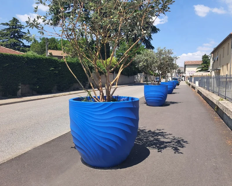 Pot décoratif Dune design 110 à 1 000 L, PEHD rotomoulé, 21 coloris